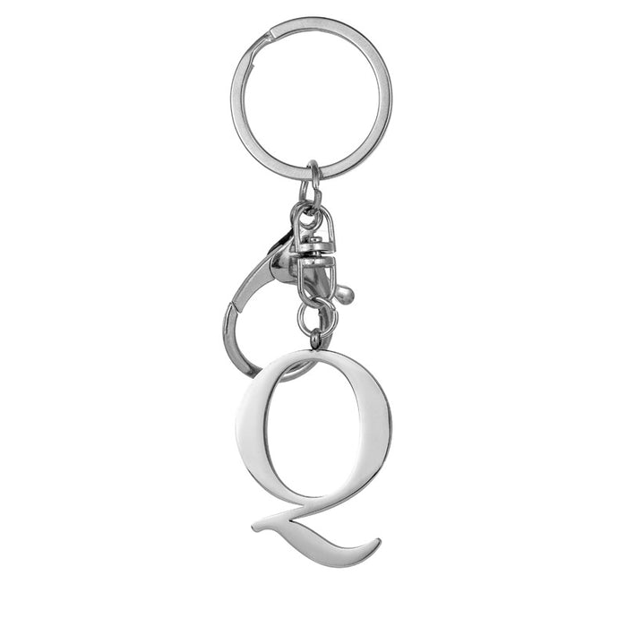 Wholesale Stainless Steel  Letter Key Chain Titanium Steel Keychain Initial Letter Modern Simple Backpack Pendant