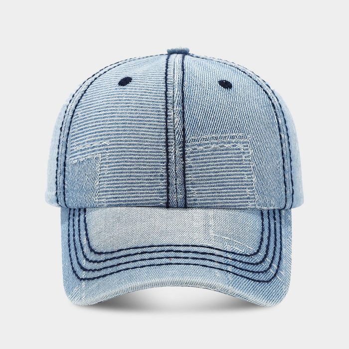 Wholesale Irregular patchwork retro denim baseball cap