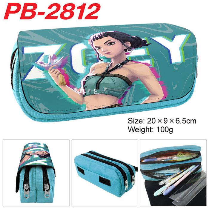 Wholesale Kpop pu full color cartoon student pencil case stationery box