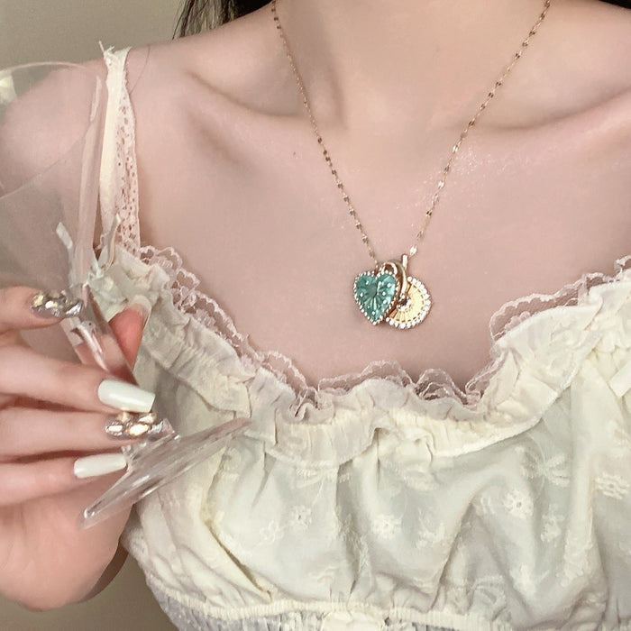 Wholesale Necklace, sunflower, heart-shaped pendant, collarbone chain, light luxury, high-end feel