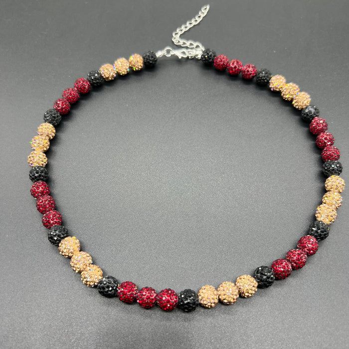 Wholesale Baseball necklace hip hop colorful diamond ball jewelry necklace