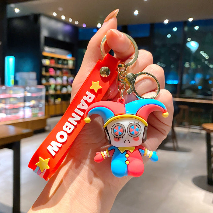 Wholesale Cartoon Digital Circus Keychain Pendant Clown Doll Accessories Couple Bag Key Chain Small Gift