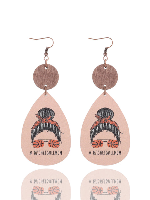 Wholesale Thin Wood Chip Earrings Creative Drop-Shaped Women' s Sports Style Earrings