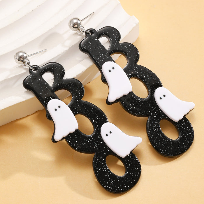 Wholesale  candy ghost hat earrings acrylic small holiday earrings cartoon cute funny earrings