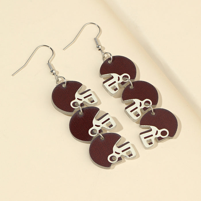 Wholesale Rugby Cap Acrylic Drop Earrings