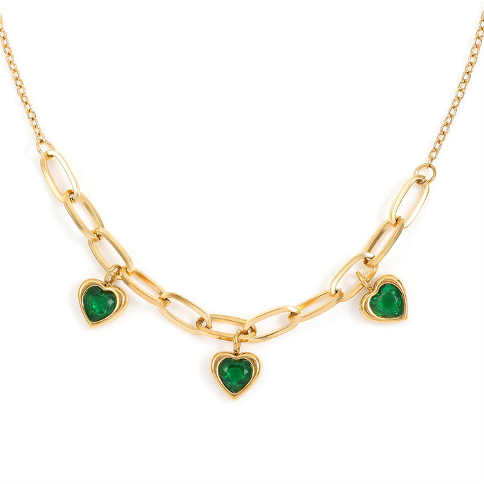 Wholesale Love zircon necklace, simple, fashionable, exquisite accessories, niche accessories