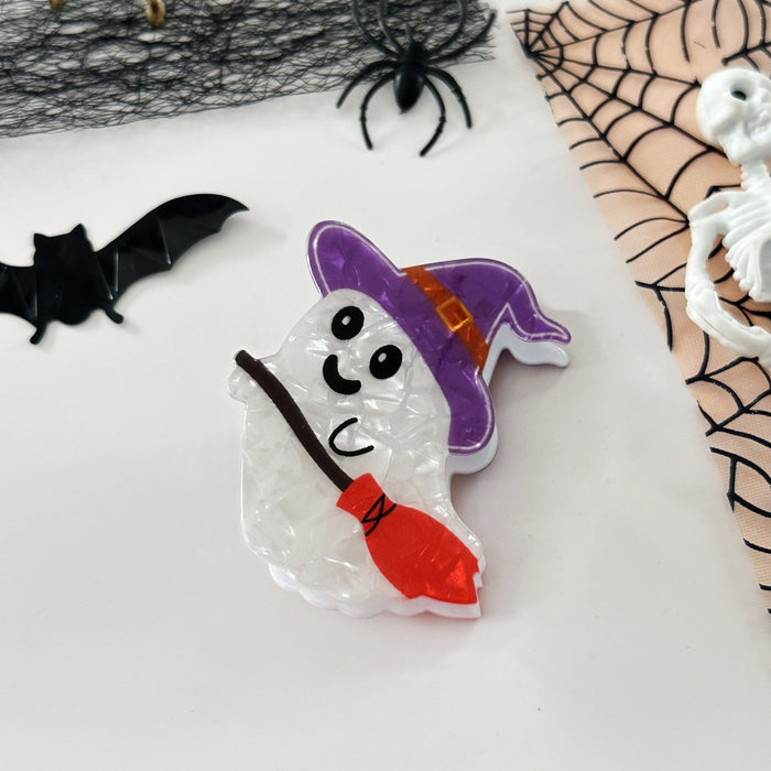 Wholesale headdress funny skull pumpkin clip witch hat ghost hairpin half-tied ponytail clip hair accessories