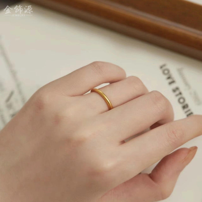 Wholesale High color sand gold solid circle ring inherits ancient method rings, copper plated rings, classic rings