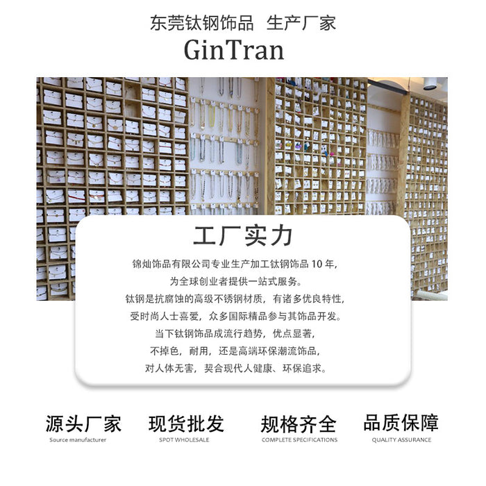 Wholesale Geometric earrings with ear loops, niche and high-end, non fading titanium steel earrings