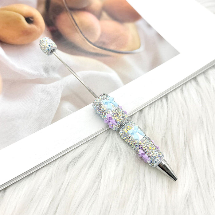 Wholesale Rhinestone Bow Beaded Pen – DIY Creative Ballpoint Pen for Office,  minimum quantity: 2