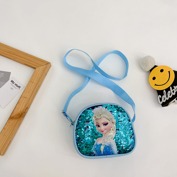 Wholesale Children's Crossbody Bag Kindergarten Girl Princess Bag Elsa Sequin Personalized Matching Bag JDC-SD-TMS005