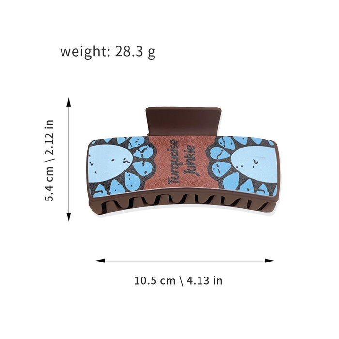 Wholesale Western Cowboy Style Retro Playing Card Hair Accessories Hairpin Leather Printed Shark Clip Grabber