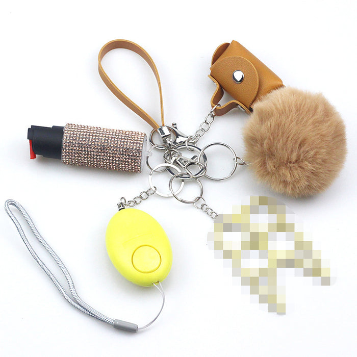 Wholesale Leather Pom Pom 5 Piece Keychain Set JDC-KC-TouMS044