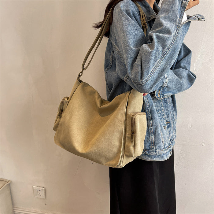 Wholesale Canvas Simple Tote Bag for Women Fashion Shoulder Crossbody Bag