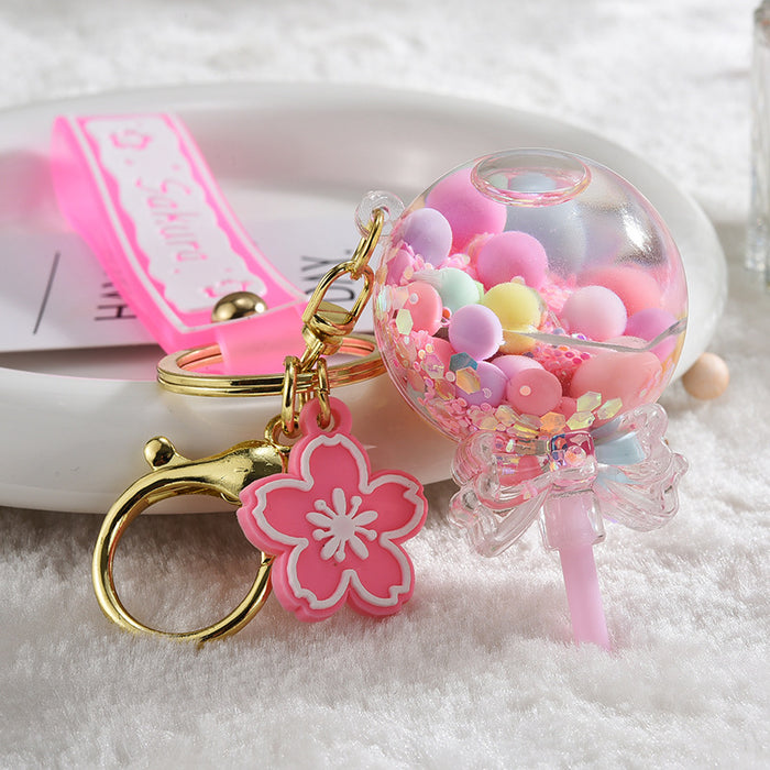 Wholesale Liquid Glitter Bottle &  Lollipop Acrylic Oil-Filled Keychain