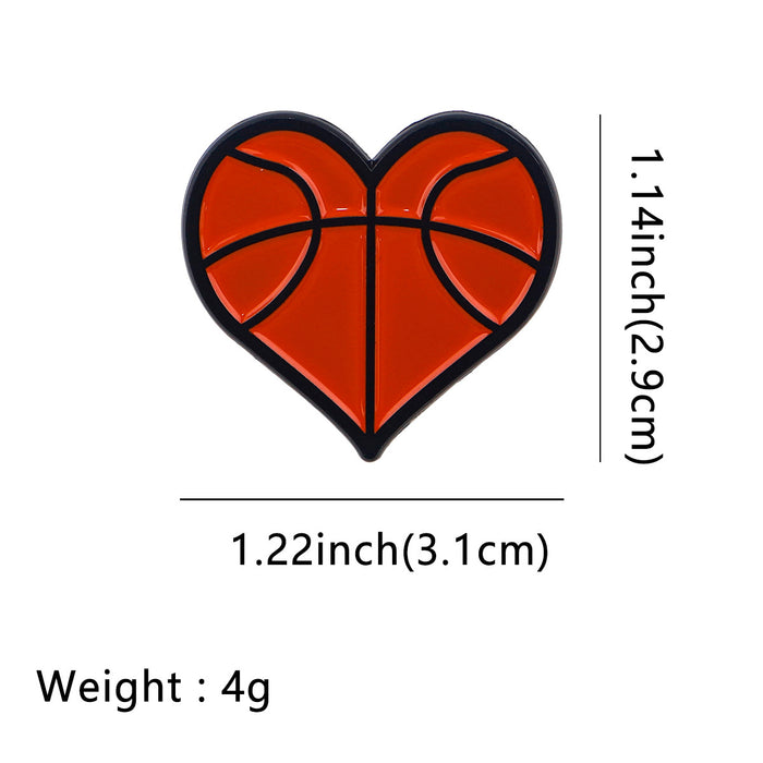 Wholesale Love Sports Football Basketball Series Badge Clothing Backpack Decorative Alloy Brooch