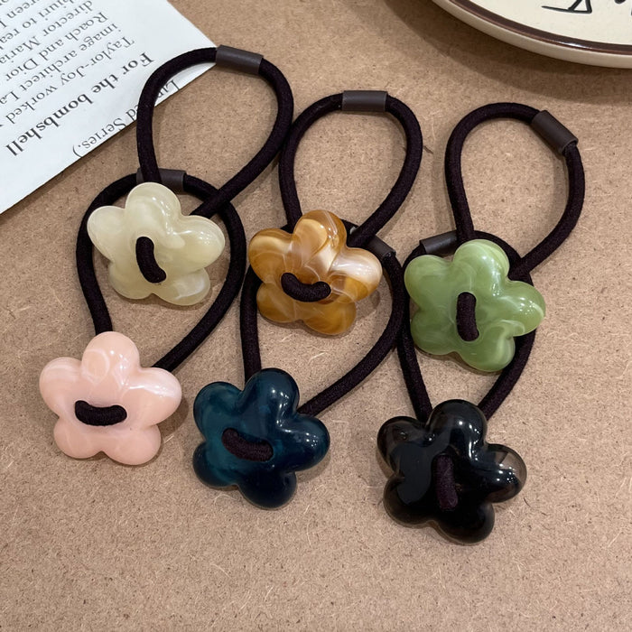 Wholesale Acrylic Flower Hair Rope Fashion Beaded Hair Rope Hair Strap Hair Accessories