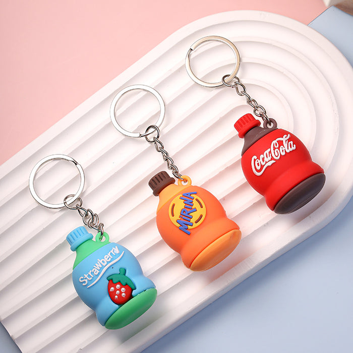 Wholesale PVC Mini Simulation Beverage Bottle Keychain JDC-KC-Wenma008