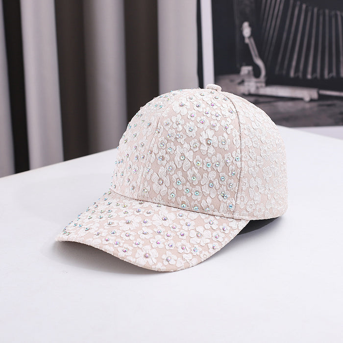 Wholesale Bubble print color diamond baseball cap, fashionable and versatile duckbill cap, outdoor sun protection and sunshade cap