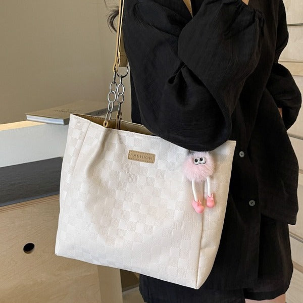 Wholesale Color blocked patchwork shoulder bag commuting tote bag