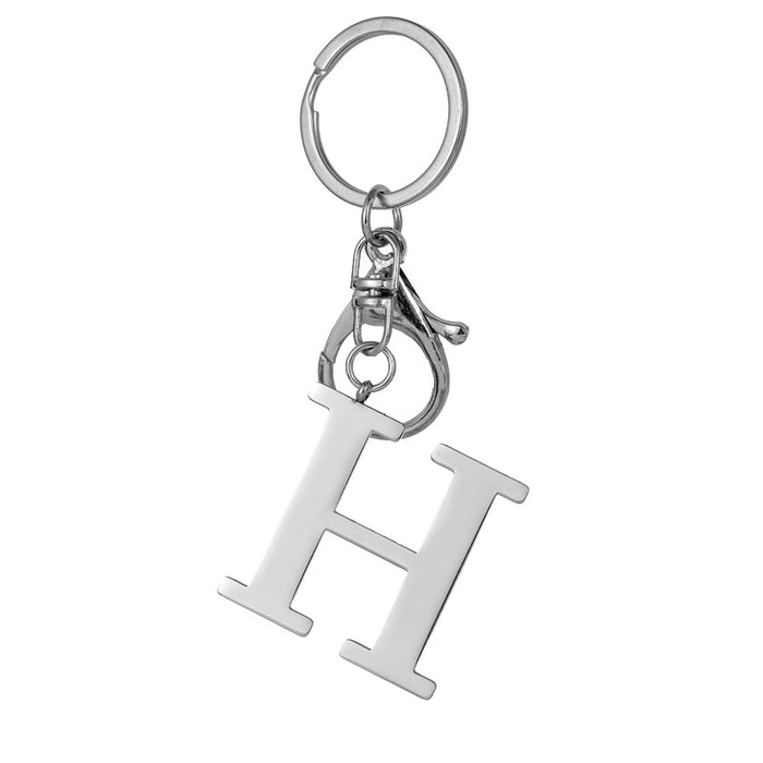 Wholesale Stainless Steel  Letter Key Chain Titanium Steel Keychain Initial Letter Modern Simple Backpack Pendant