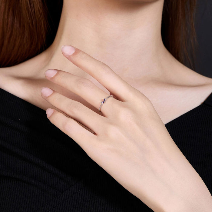 Wholesale Light luxury pure silver ring for women, niche and non fading spiral zircon open ring