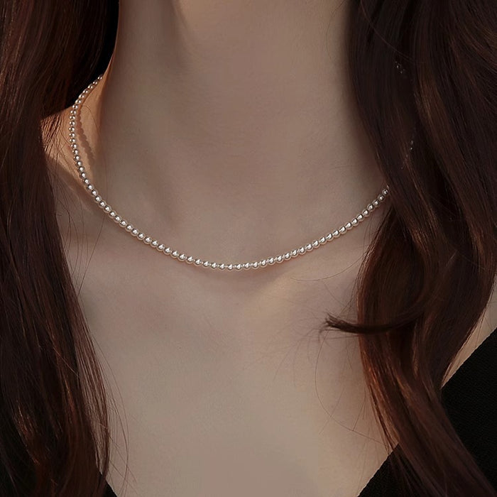 Wholesale Rice pearl necklace, women's collarbone chain, neck chain, double-layer layered women's necklace