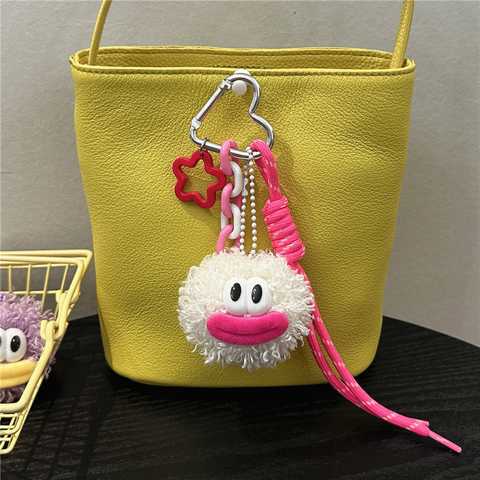 Wholesale Cute cartoon plush toy pendant, keychain, backpack, woven rope