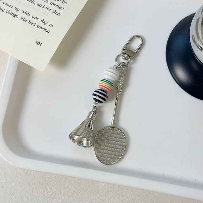 Wholesale badminton racket keychain mobile phone pendant small gift ornaments