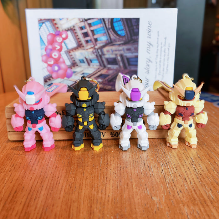 Wholesale Cartoon warrior keychain tide play doll car key chain bag car pendant claw machine gif