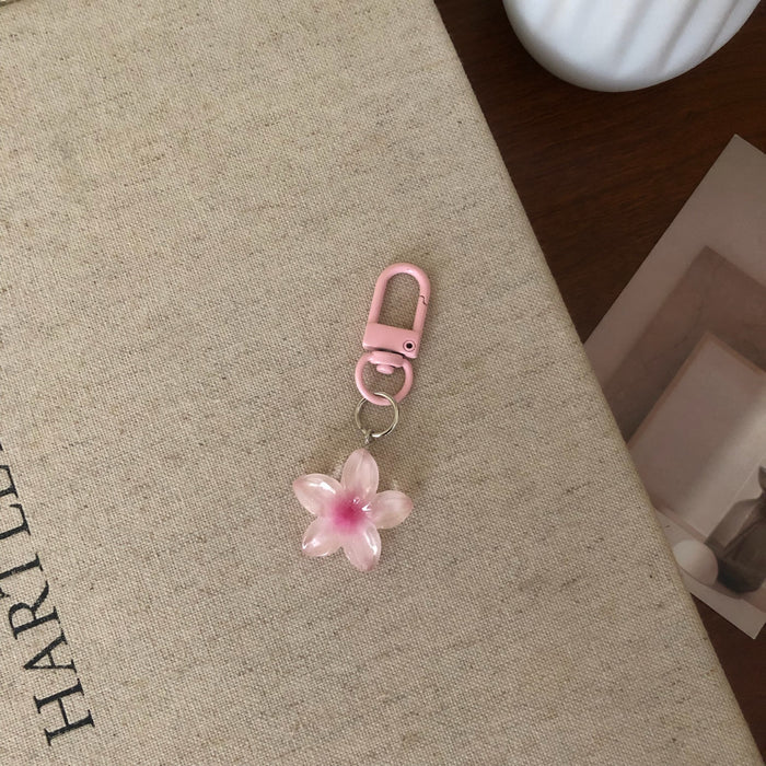 Wholesale Colorful transparent flower keychains
