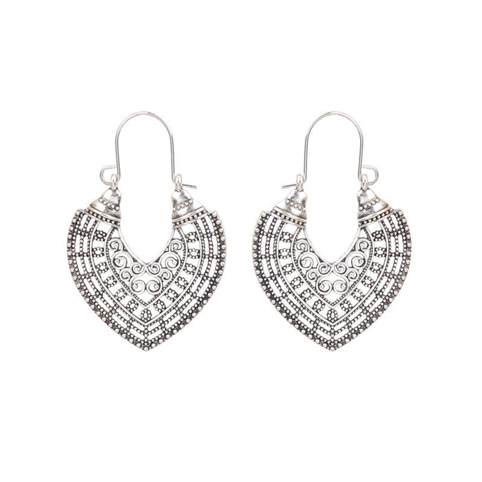 Wholesale Bohemian Turquoise Drop Earrings Alloy Electroplated Geometric Design MOQ≥2