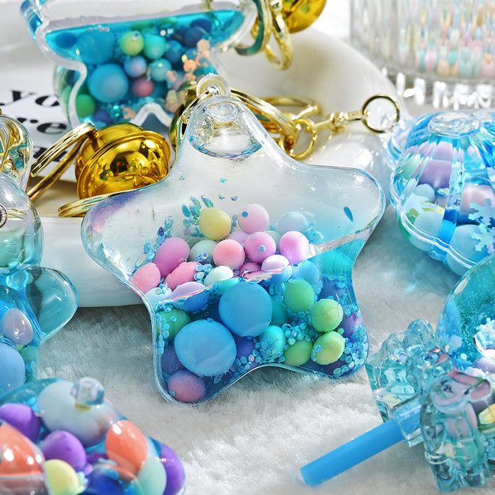 Wholesale Acrylic Color Beads Star Lollipop Keychain JDC-KC-ShuangD003