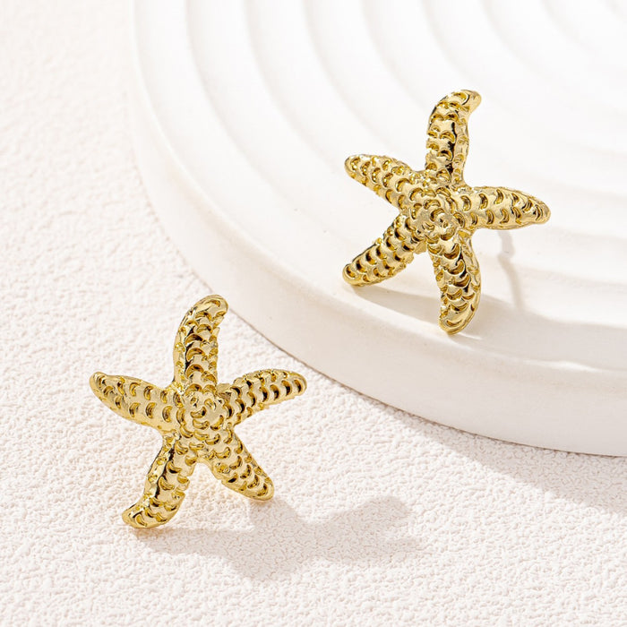 Wholesale Starfish Earrings for Women Simple Niche Stud Versatile Commuter High-End Earrings