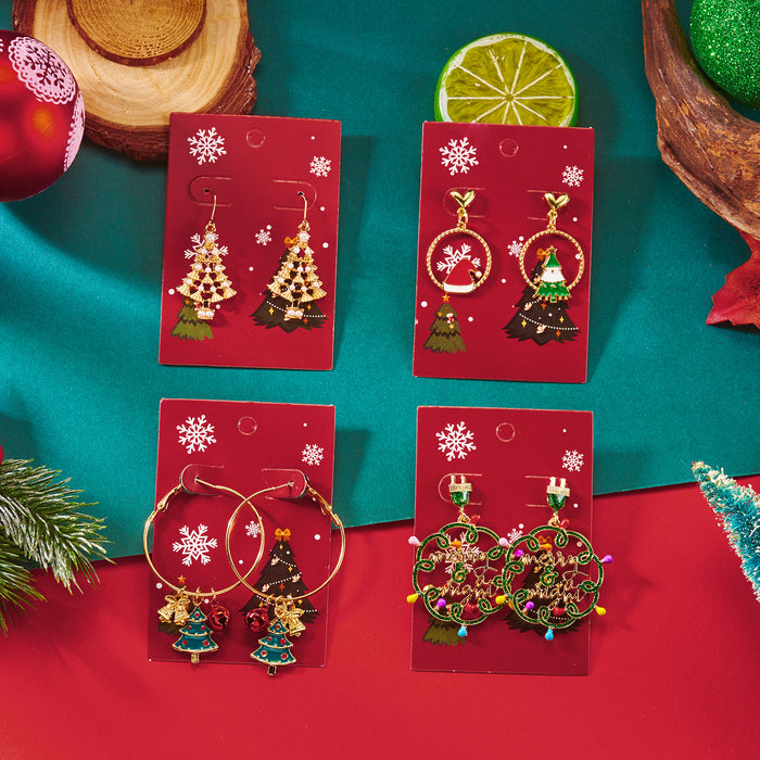 Wholesale Acrylic Christmas Gingerbread Man Earrings Snowflake Design Fashion Accessory Gift