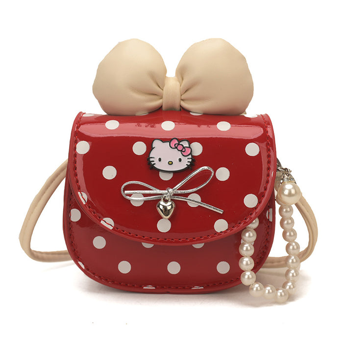 Wholesale Trendy Polka Dot Butterfly Bow Kids Crossbody Bag