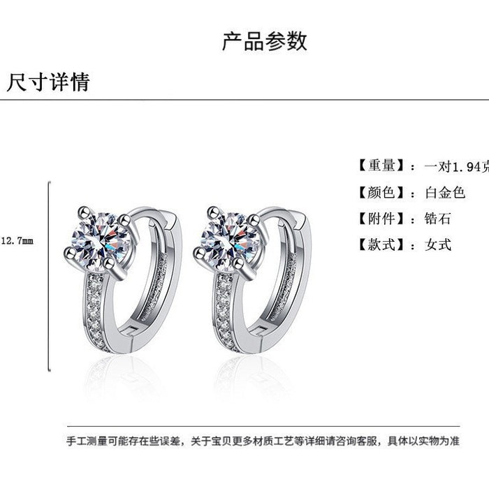 Wholesale Gold Tone Waterfall Zircon Four-Claw Earrings Fashion Jewelry Accessory Party Gift