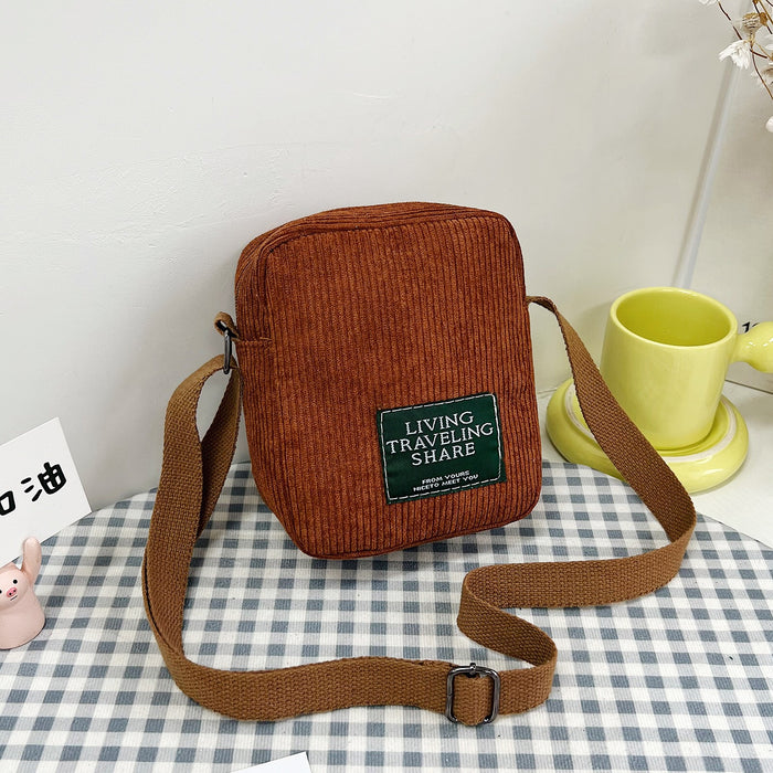 Wholesale Corduroy Shoulder Casual Messenger Bag JDC-SD-Feil003