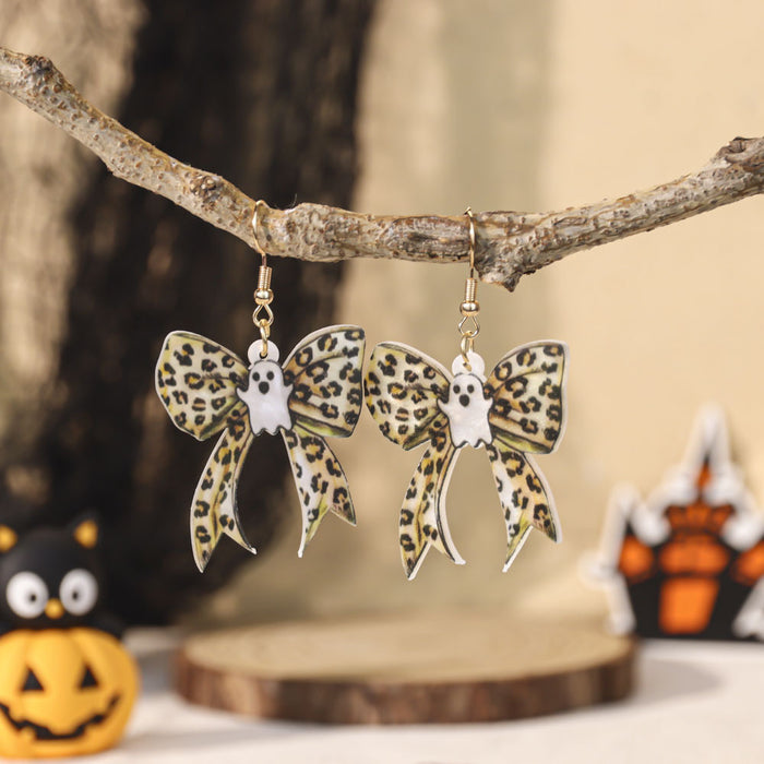 Wholesale  earrings acrylic cute funny shape ghost bow earrings