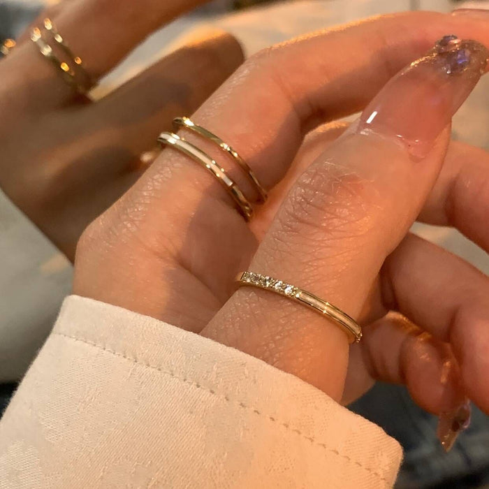 Wholesale High-grade plain ring female design ins niche light luxury simple all-match index finger ring fashion personalized ring