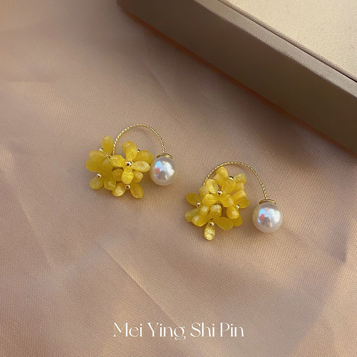 Wholesale Osmanthus Pearl Tassel Earrings Earrings Vintage Fresh Elegant Earrings