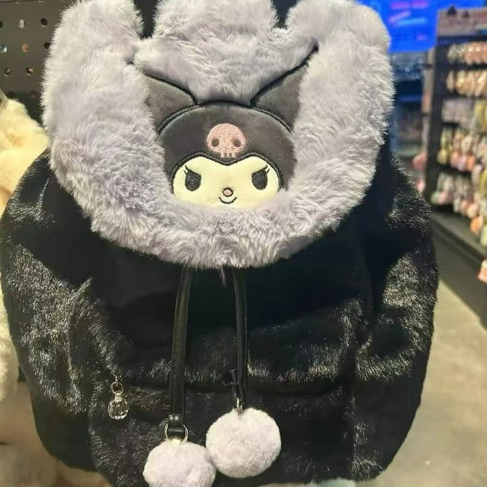 Wholesale Cute cartoon Plush Bag Women's Flapover Backpack Bags