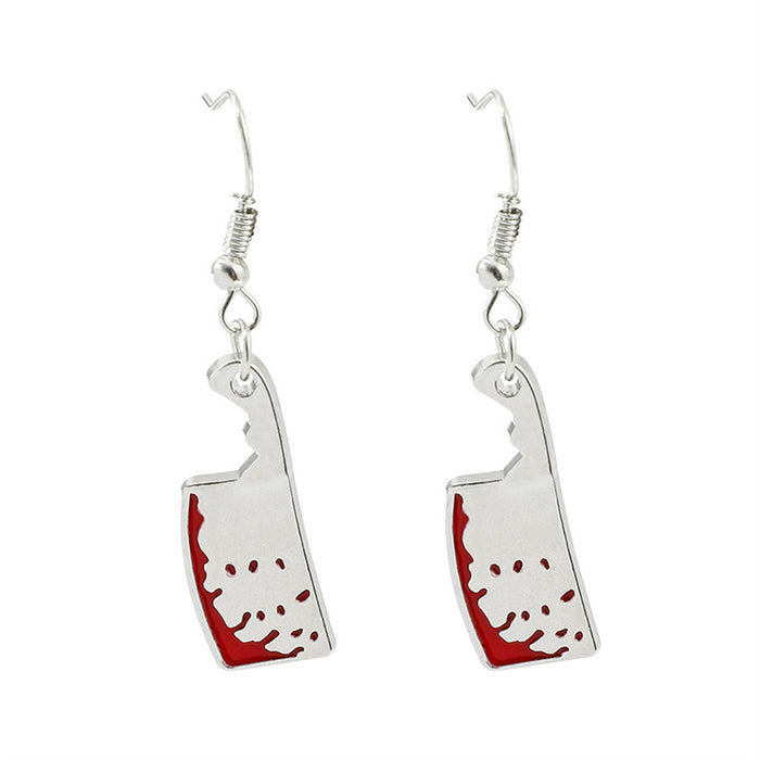 Wholesale Small Blood Drop Kitchen Knife Earrings  Earrings Jewelry Retro Punk Hip Hop Ear Accessories Cosplay Jewelry
