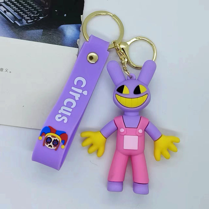 Wholesale creative cartoon circus keychain pendant bag car key chain accessories gift