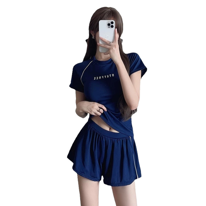 Wholesale New swimsuit with split flat angle, conservative high-end feel, and sporty style