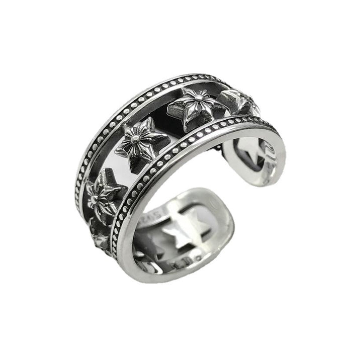 Wholesale Personalized cross ring with adjustable opening for index finger ring