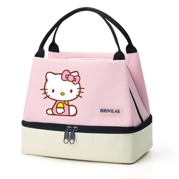Wholesale Contrasting Color Printed Double-Layer Insulated Bag Ice Bag Outing Lunch Bag