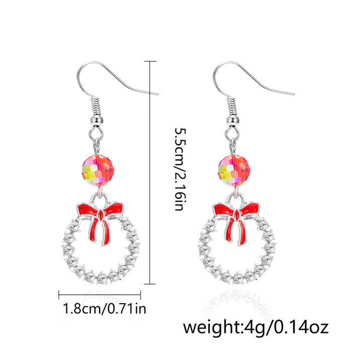 Wholesale Zinc Alloy Christmas Tree Snowflake Dangle Earrings Colorful Trendy Holiday Jewelry Accessory