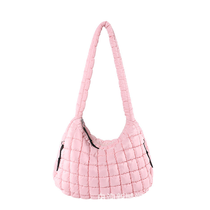 Wholesale Plaid Pleated Cloud Shoulder Crossbody Small Square Bag JDC-SD-Runj007