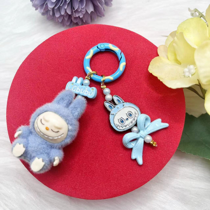 Wholesale Flocking mini keychain baby-free vinyl cute grain mobile phone pendant trendy accessories